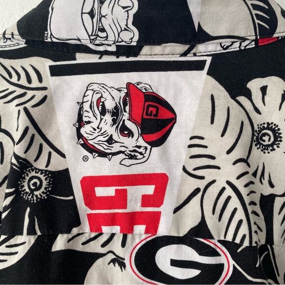 Vintage Reyn Spooner Georgia Bulldogs Hawaiian Button Down Shirt Size XL Black - Picture 5 of 6